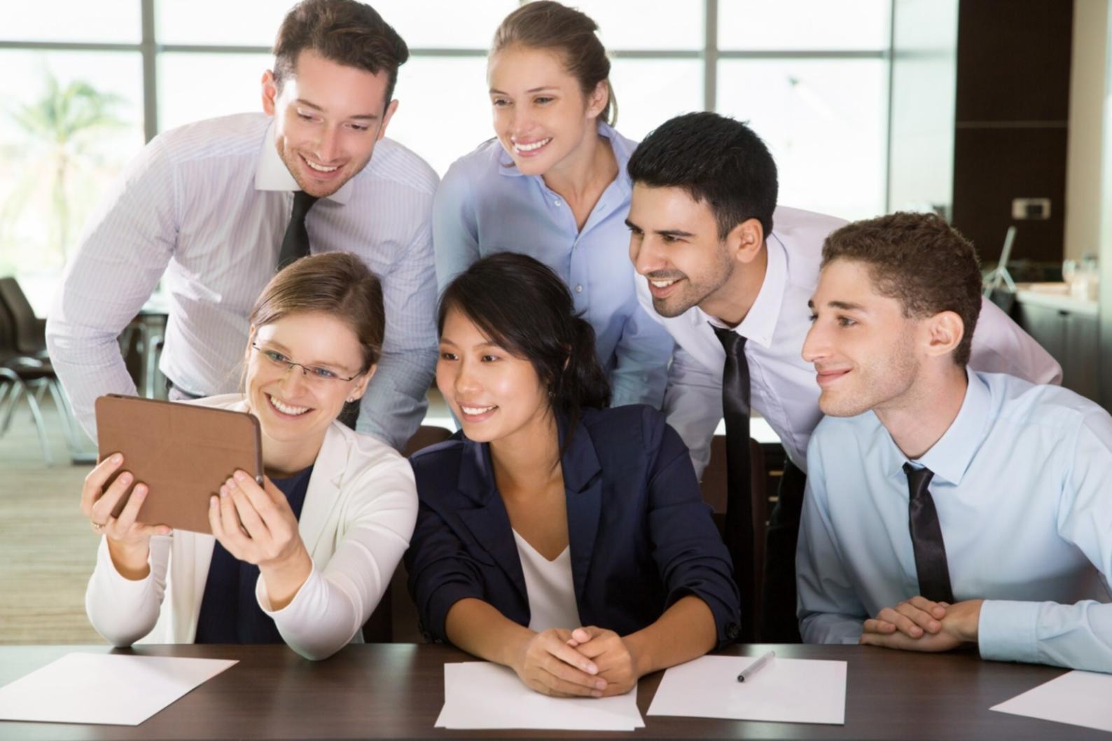 Interactive budget compliance training session with small group of professionals